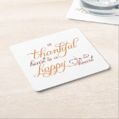 het hart is een gelukkig hart - Thanksgiving Kartonnen Onderzetters (Schuin)