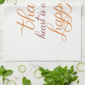 het hart is een gelukkig hart - Thanksgiving Theedoek (Gevouwen)