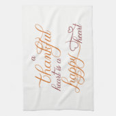 het hart is een gelukkig hart - Thanksgiving Theedoek (Verticaal)