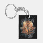 Het hart is ingewikkeld sleutelhanger (Voorkant Links)
