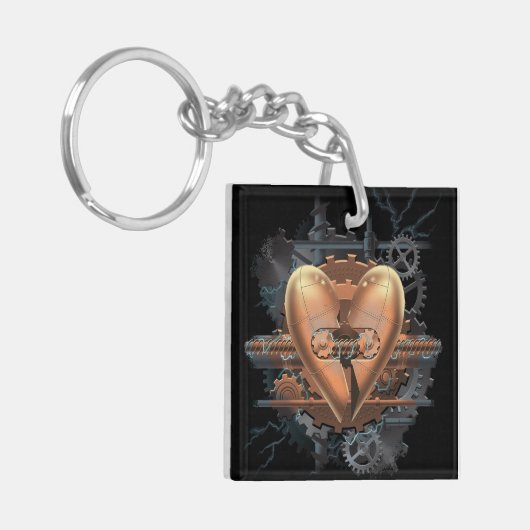 Het hart is ingewikkeld sleutelhanger (Voorkant Links)