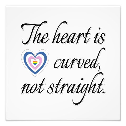 Het hart is niet recht foto afdruk (Voorkant)