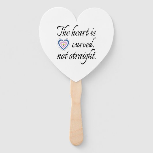 Het hart is niet recht handwaaier (Achterkant)