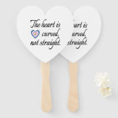 Het hart is niet recht handwaaier (Voorkant en achterkant)