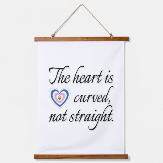 Het hart is niet recht hangend wandkleed (Voorkant)