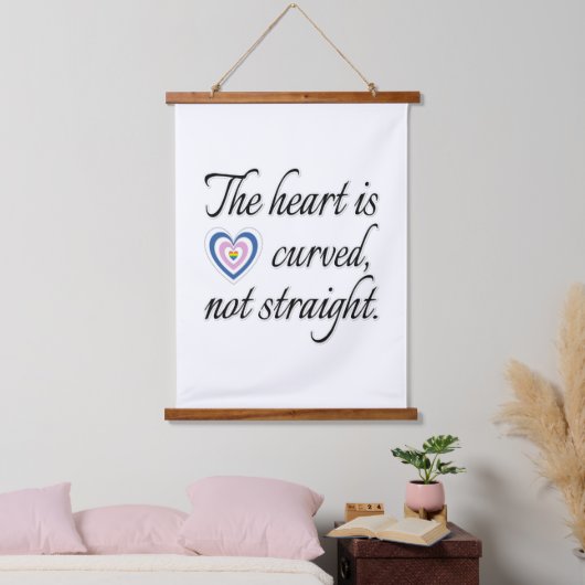 Het hart is niet recht hangend wandkleed (Slaapkamer)