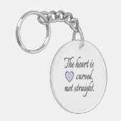Het hart is niet recht sleutelhanger (Voorkant Links)