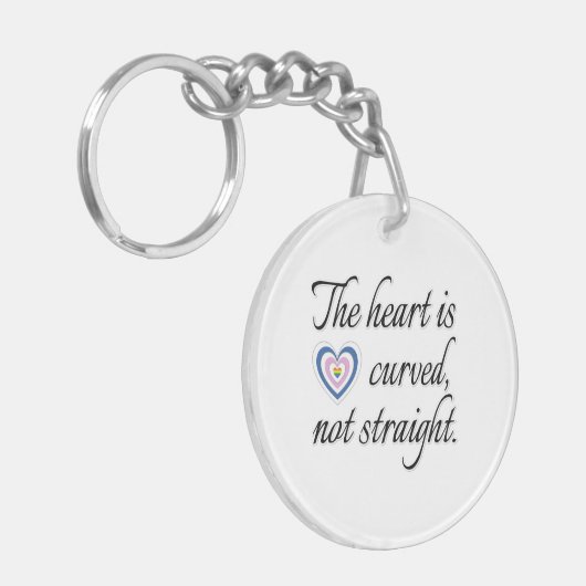 Het hart is niet recht sleutelhanger (Voorkant Links)