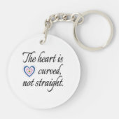 Het hart is niet recht sleutelhanger (Achterkant)