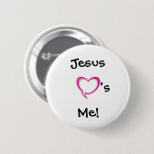 Het hart, Jezus, ik... Ronde Button 5,7 Cm (Voorkant /achterkant)