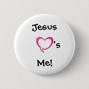 Het hart, Jezus, ik... Ronde Button 5,7 Cm