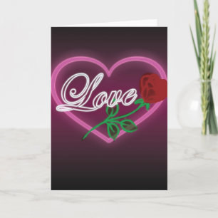 Het hart, Liefde en nam Wenskaart toe Feestdagen Kaart