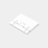 Het hart sloeg met het liefdeleven inspirerend post-it® notes (Schuin)