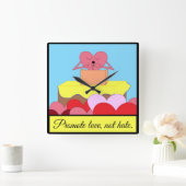 Het hart spreekt over liefde: vierkante klok (Huis)