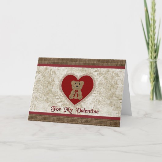 Het Hart Valentijn van de teddybeer Feestdagen Kaart (Voorkant)