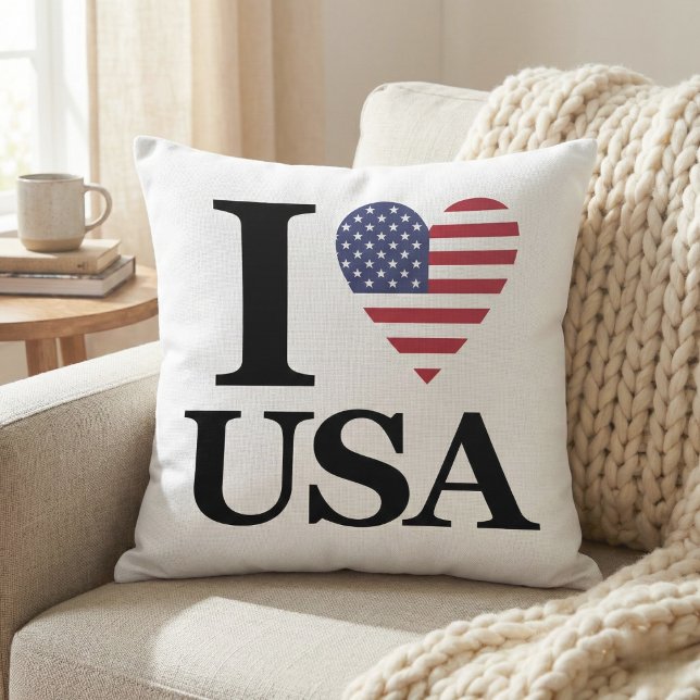Het "Hart van Amerika" vierkante sierkussen (The Heart of Your Home.)