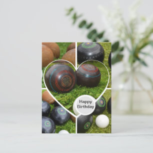 Het hart van bowls: een vintage fotocollage briefkaart