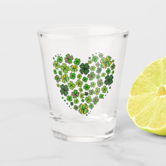 Het hart van Clovers Shot Glas (Voorkant)
