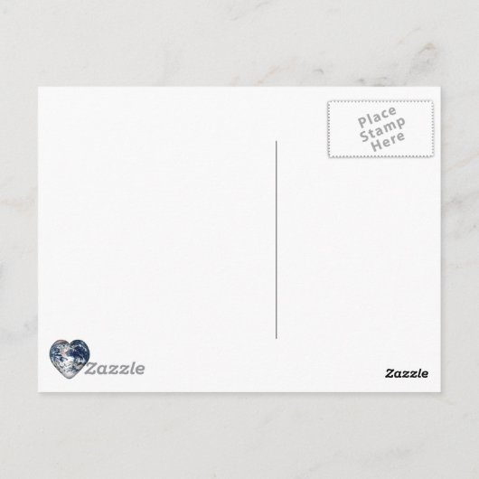 Het hart van de aarde in het universum briefkaart (Achterkant)