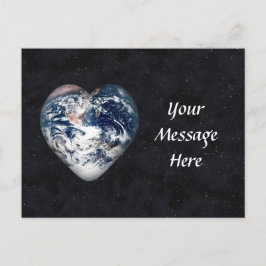Het hart van de aarde in het universum briefkaart