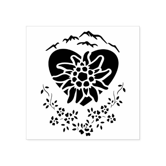 Het hart van de bergen - Hout Art Stamp Rubberstempel (Afrduk)