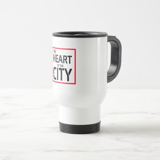 Het hart van de City Travel / Commuter Mok (Voorkant rechts)