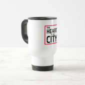 Het hart van de City Travel / Commuter Mok (Voorkant links)