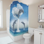 Het hart van de dolfijnen in de oceaan douchegordijn (In situ)