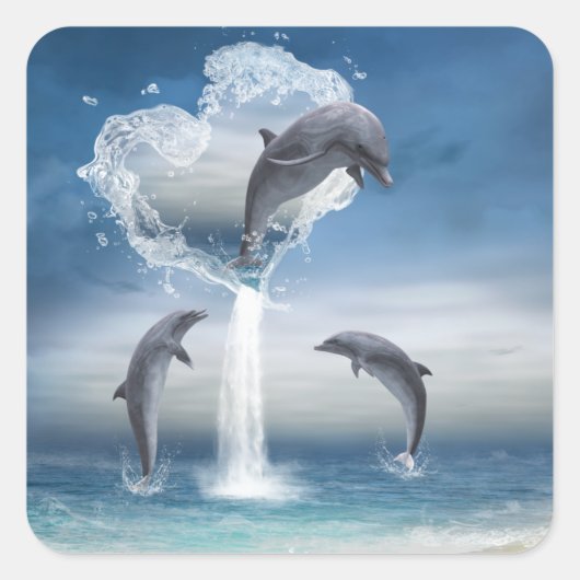 Het hart van de Dolfijnen Sticker (Voorkant)