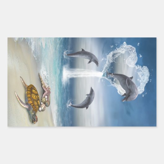 Het hart van de Dolfijnen Sticker (Voorkant)