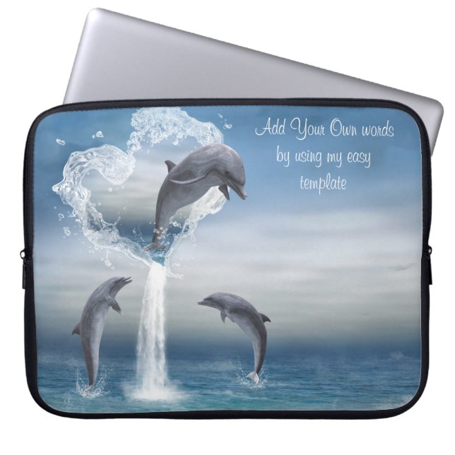 Het hart van de Dolphins Electronics Bag Laptop Sleeve (Voorkant)