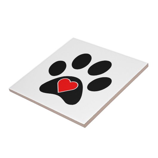 Het Hart van de Druk van de Poot van de hond Tegeltje (Zijkant)