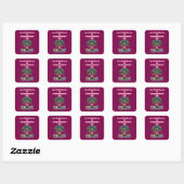 Het Hart van de Edelsteenboom: Een Romantische Val Vierkante Sticker (Vel)