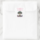 Het Hart van de Edelsteenboom: Een Romantische Val Vierkante Sticker (Tas)