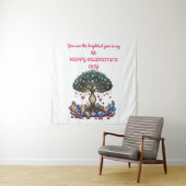 Het Hart van de Edelsteenboom: Een Romantische Val Wandkleed (In situ)