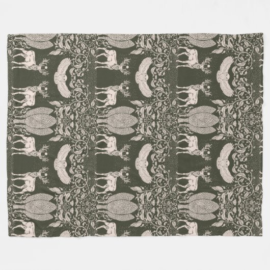 Het hart van de Forest Fleece Blanket Deken (Voorkant (Horizontaal))