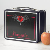 Het Hart van de gothic met Bat Wings Gepersonalise (In situ)