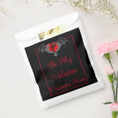 Het Hart van de gothic met Bat Wings Gepersonalise Bedankzakje (Gezegeld)