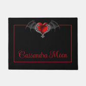 Het Hart van de gothic met Bat Wings Gepersonalise Deurmat (Voorkant)