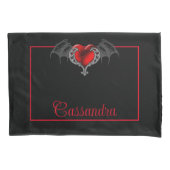 Het Hart van de gothic met Bat Wings Gepersonalise Kussensloop (Voorkant)