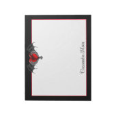 Het Hart van de gothic met Bat Wings Gepersonalise Notitieblok (Linkerzijde)