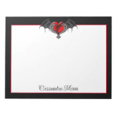 Het Hart van de gothic met Bat Wings Gepersonalise Notitieblok (Voorkant)