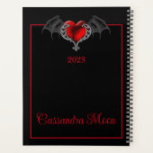 Het Hart van de gothic met Bat Wings Gepersonalise Planner (Achterkant)