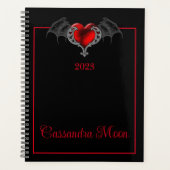 Het Hart van de gothic met Bat Wings Gepersonalise Planner (Voorkant)