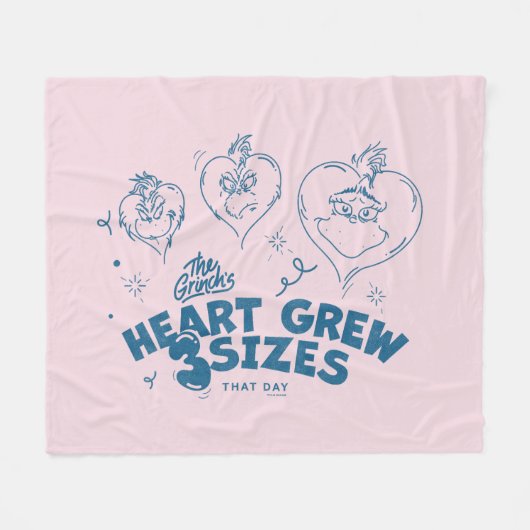 Het hart van de Grinch werd drie keer zo groot Fleece Deken (Voorkant (Horizontaal))