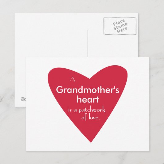 Het hart van de grootmoeder briefkaart (Voorkant / Achterkant)
