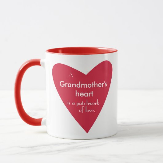 Het hart van de grootmoeder mok (Links)