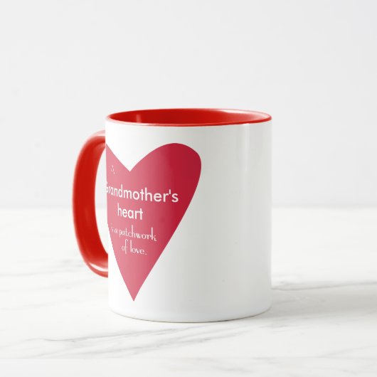 Het hart van de grootmoeder mok (Voorkant links)
