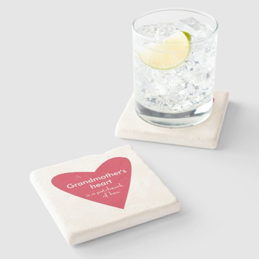 Het hart van de grootmoeder stenen onderzetter (Zijkant)