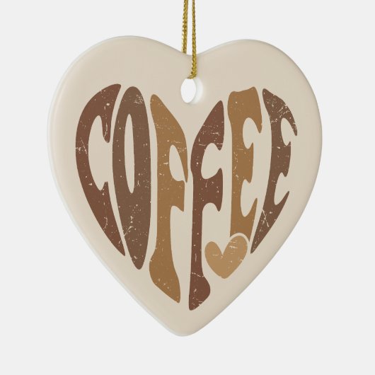 Het hart van de koffieliefhebber keramisch ornament (Rechts)